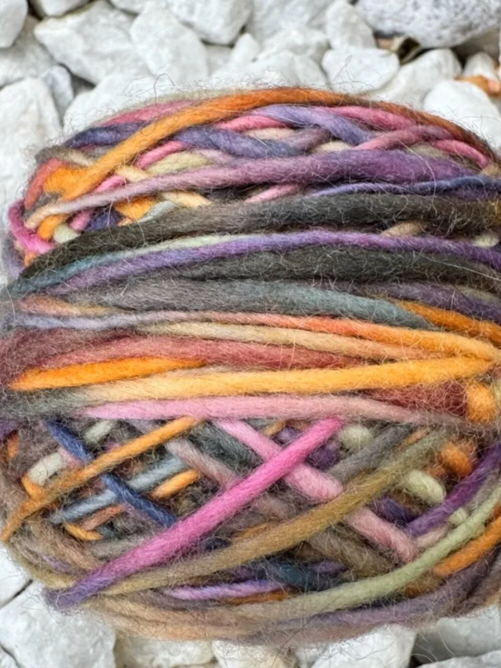 Manos Del Uruguay Purple Rainbow Single Ply 100% Wool 2 Skeins Yarn Destash